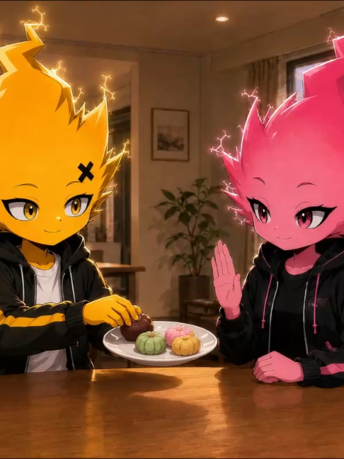 KIIRO and KIRA eating together